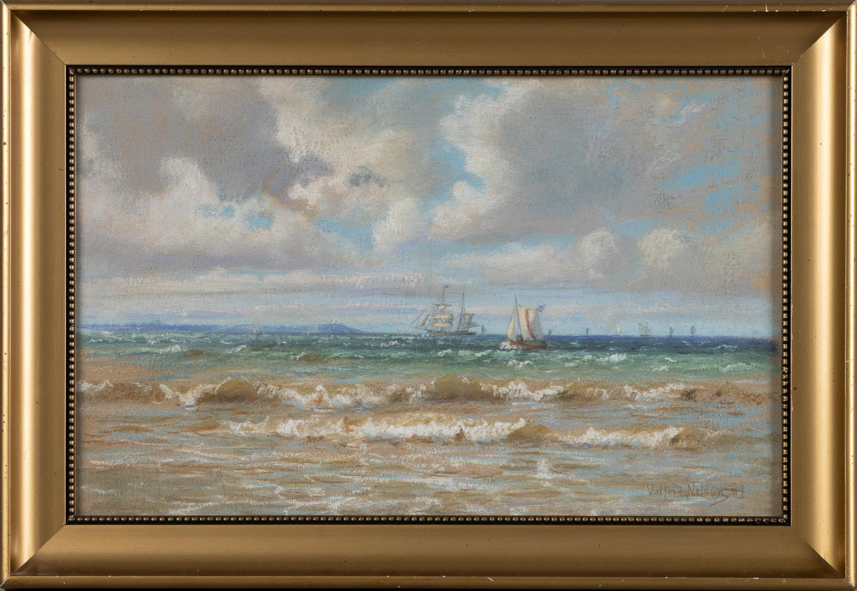 valfrid-nelson-1849-1930-ships-at-sea-mixed-technology-art