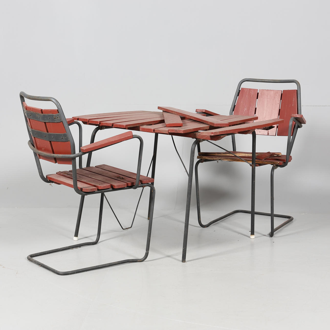 TRÄDGÅRDSMÖBEL, 3 delar, trä samt metall.