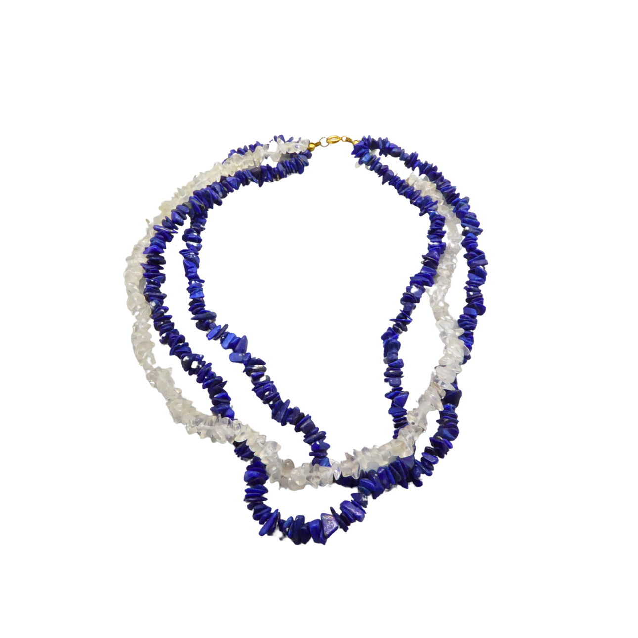 3 - STRANG KETTE MIT LAPISLAZULI UND QUARZ.
