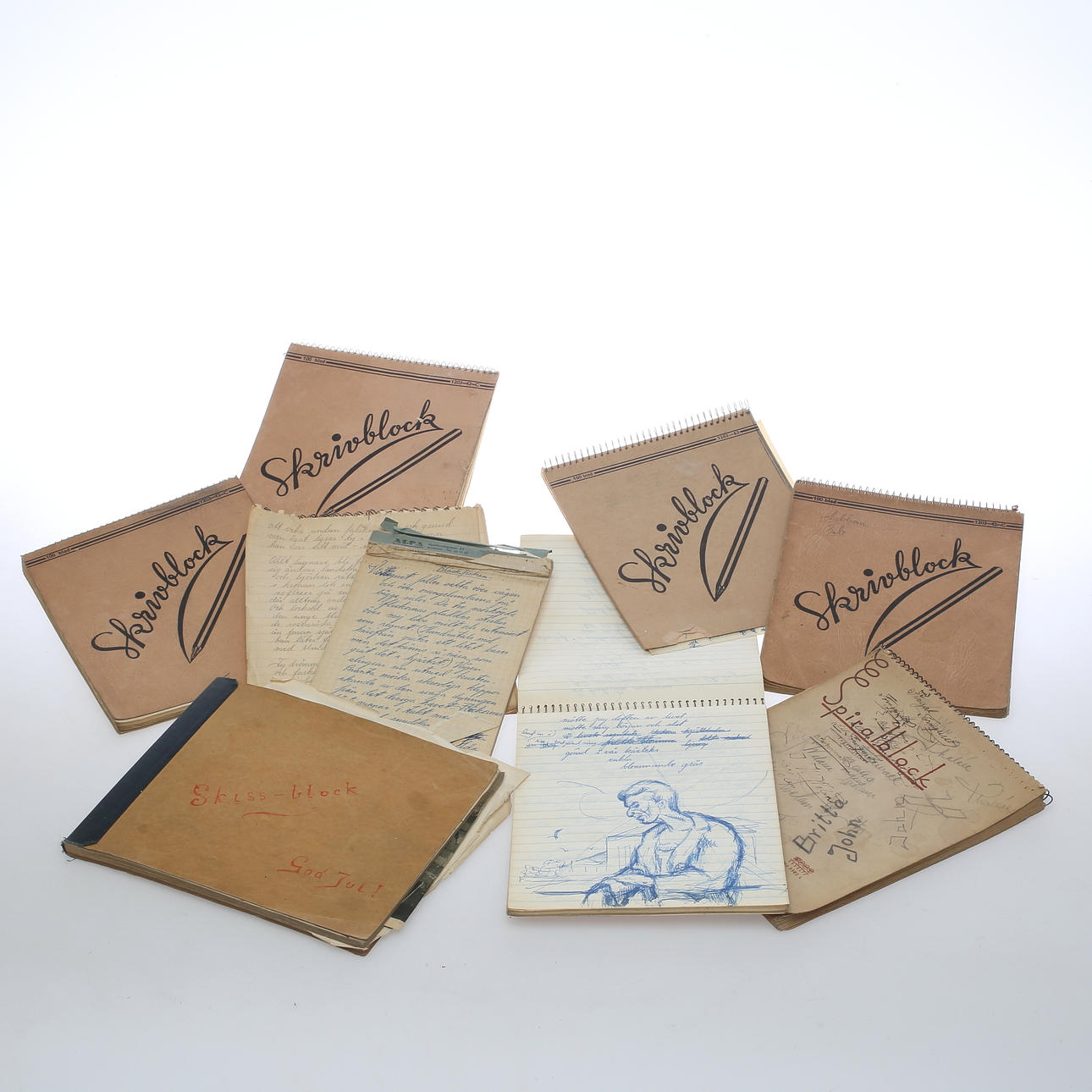 SKISSER samt DIKTER, mestadelas av John Wierth, 1930-50-tal.