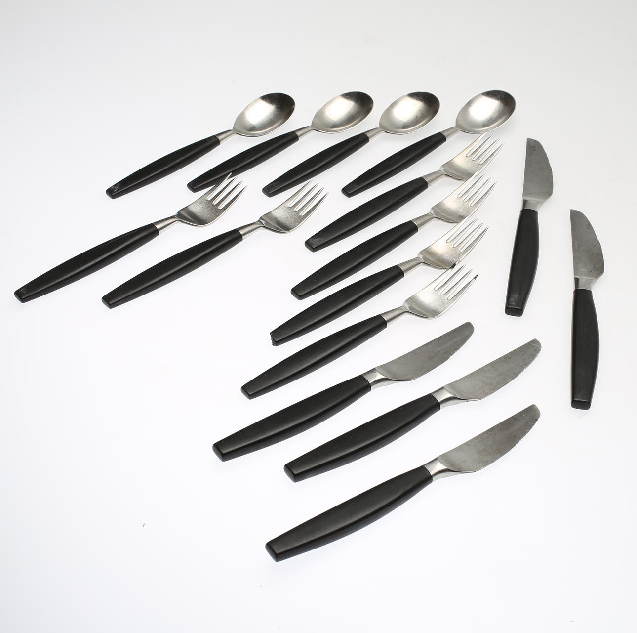 BESTICK, 15 delar, stål och bakelit, Hackman, Finland, 1900-talets mitt.