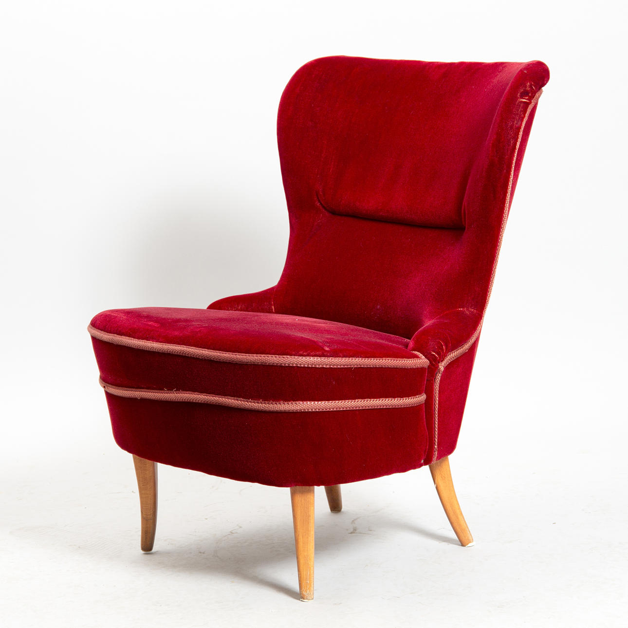 EMMASTOL, röd plysch.