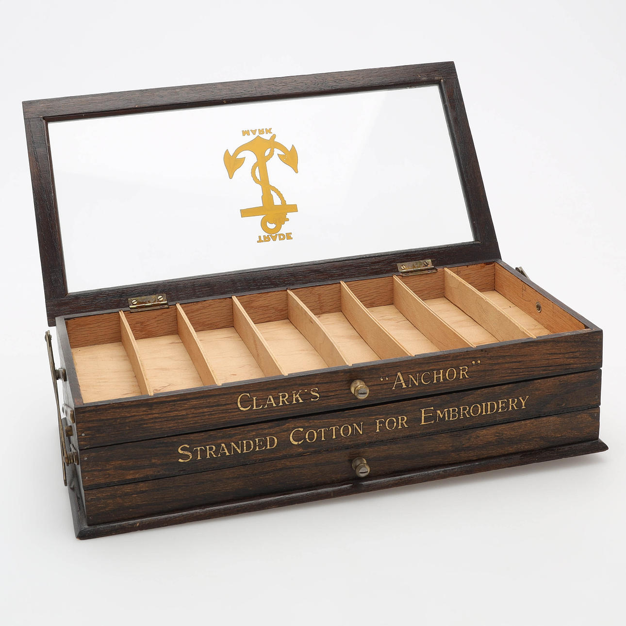 DISPLAY BOX/SEWING THREAD BOX, Clark's “Anchor” Stranded Cotton for Embrodery.