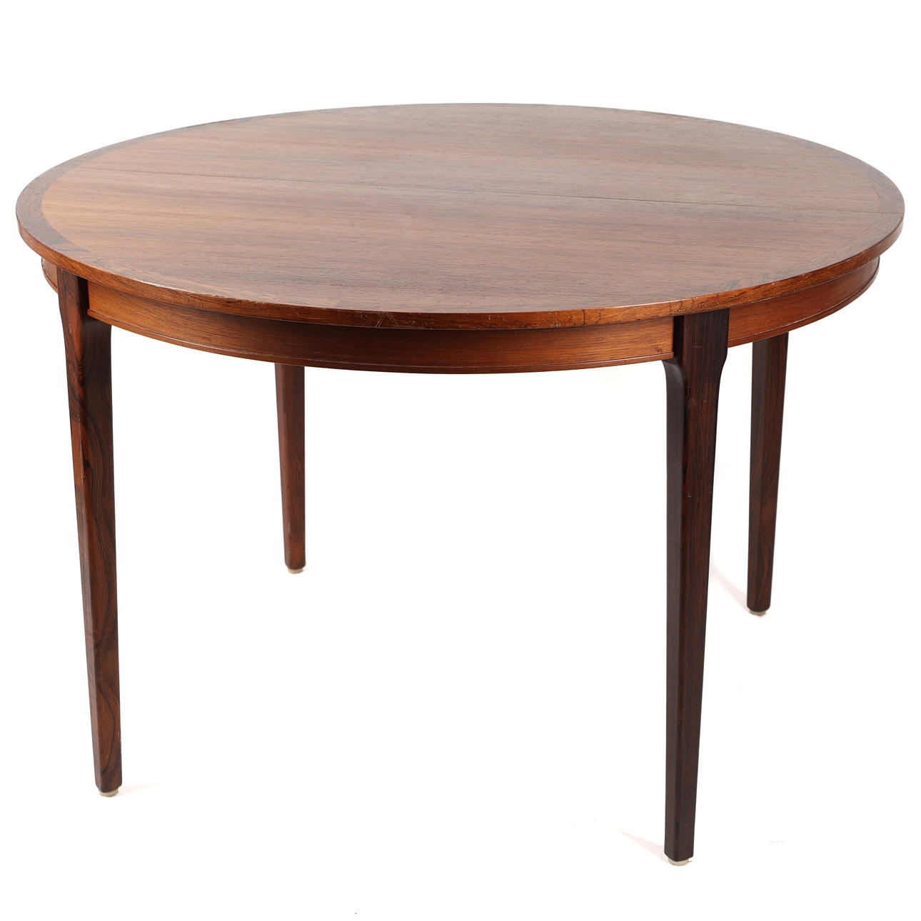 A dining table with jacaranda inserts, probably Troeds, Bjernum, 1960s.