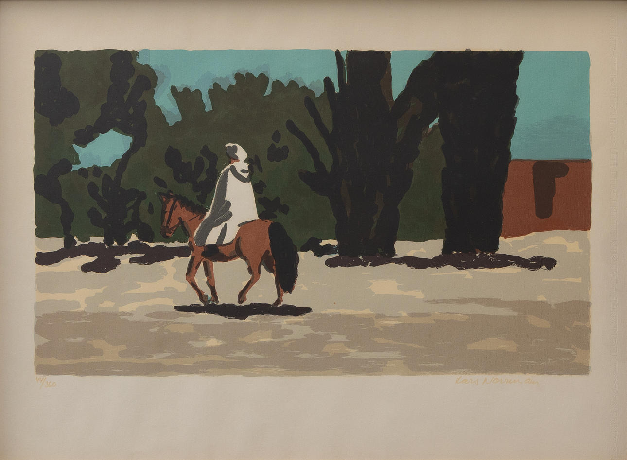 LARS NORRMAN. Riders. lithograph no. 44/360, signed.