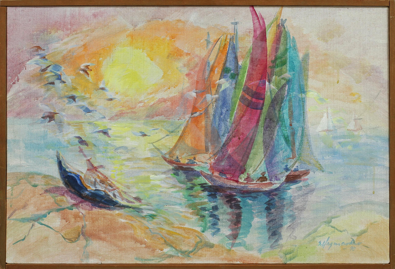 SVEN HAGMARKER. Seglats, Olja på duk, sign.