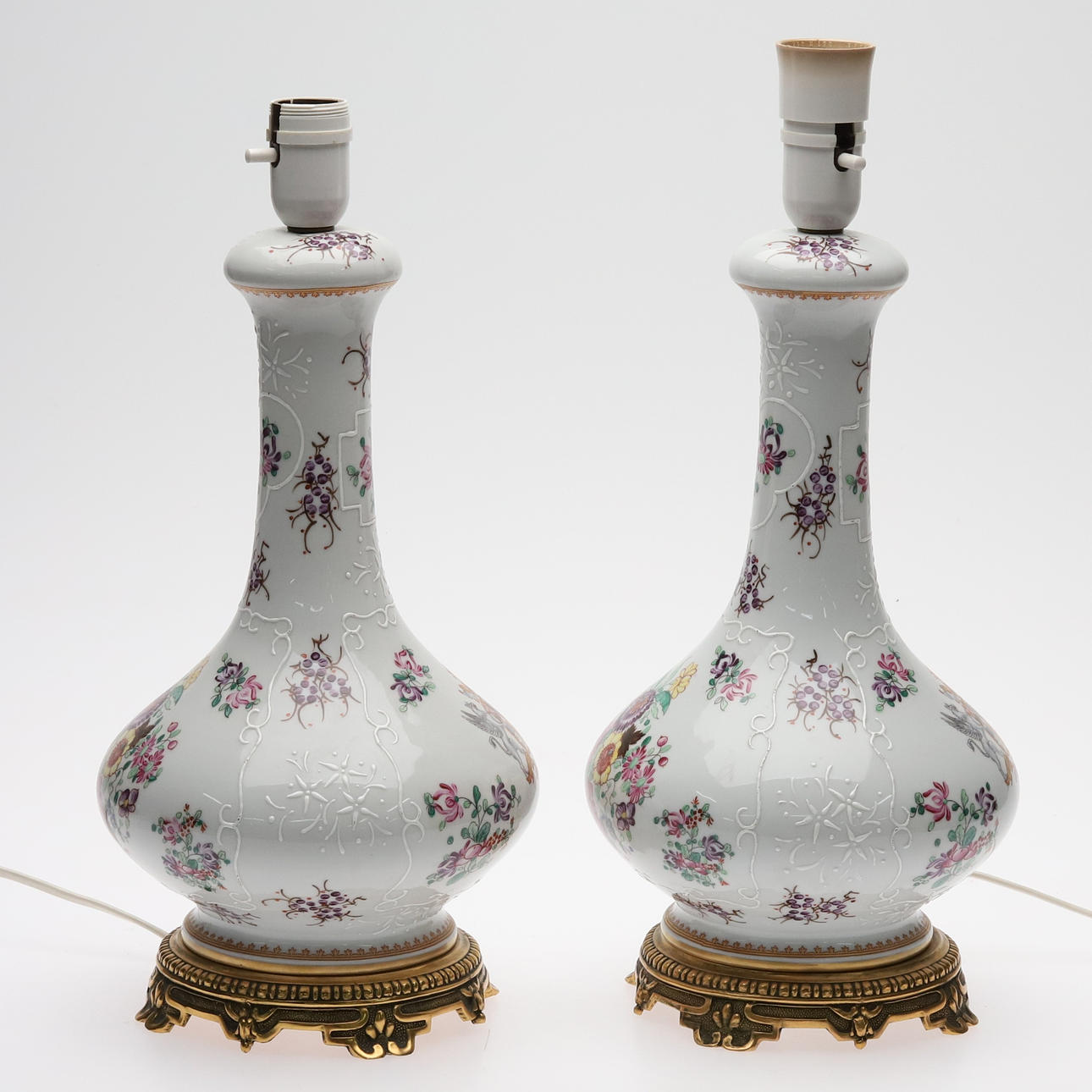 TABLE LAMPS, 2 pieces of porcelain, most likely Samson. Lighting ...