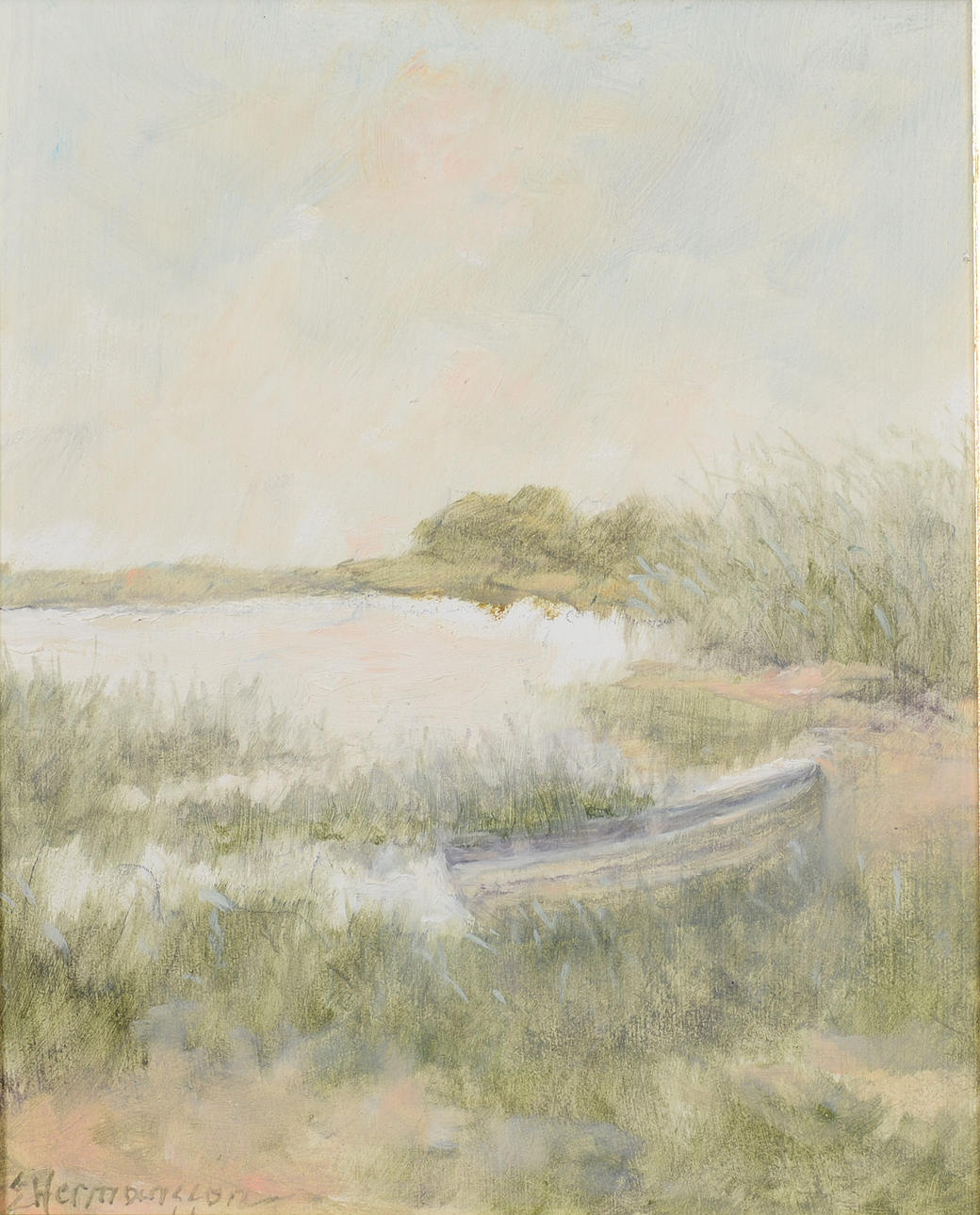 ELSE HERMANSSON. Oil on panel, sea motif, signed.