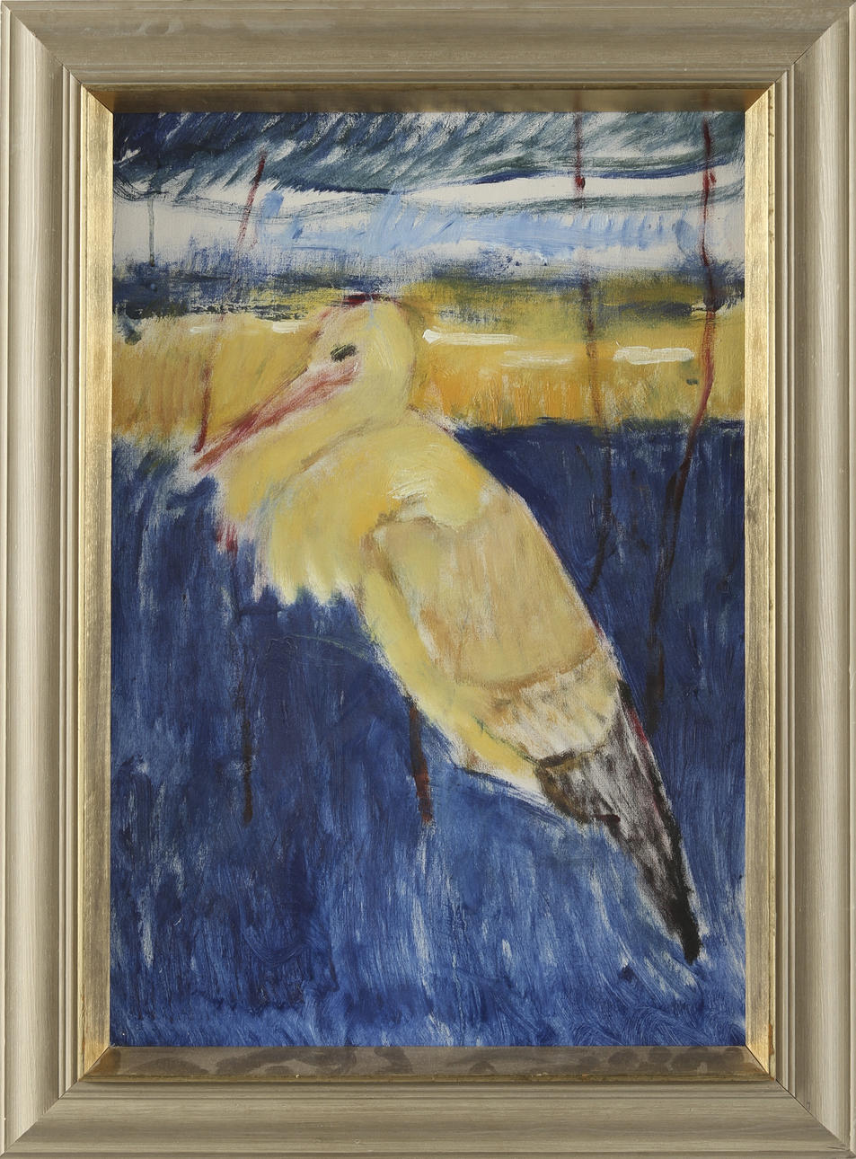 ERNST NORLIND. TILLSKRIVEN. Olja på duk. Stork.