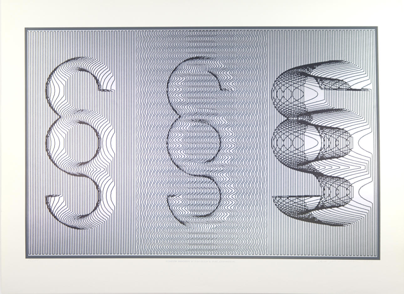 STEN KALLIN OCH STURE JOHANNESSON. Computer screen printing, 23/100, Computer paragraph, signerad, 1973.