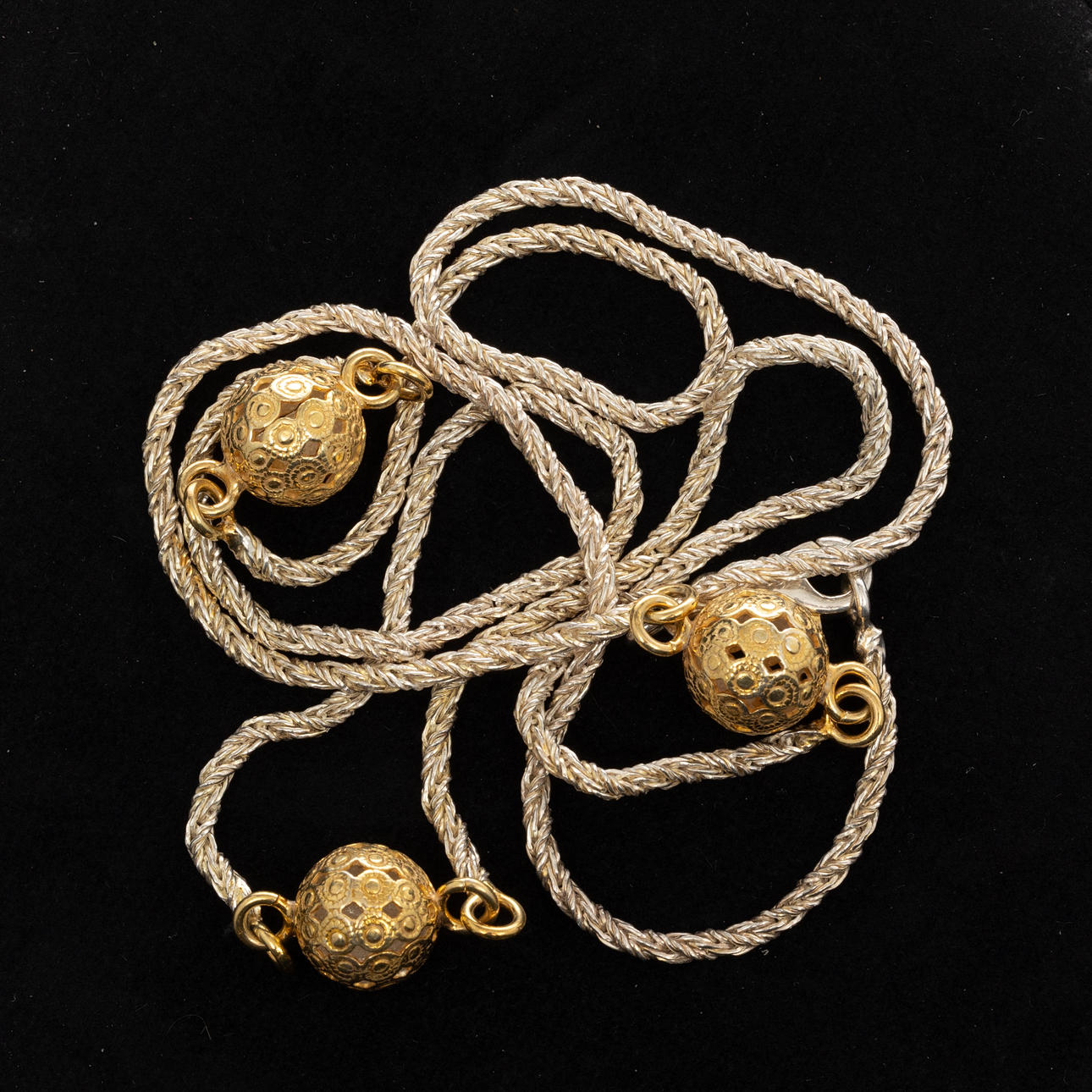 COLLIER, Sterlingsilver, Förgylld dekor, Italien.