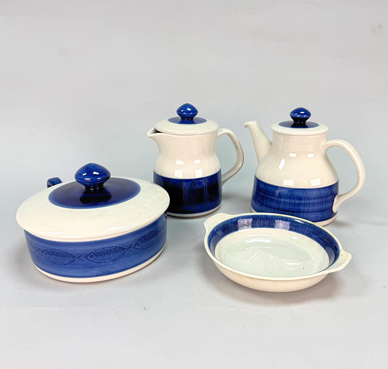 SERVISDELAR ”Koka Blå” Rörstrand Sweden.