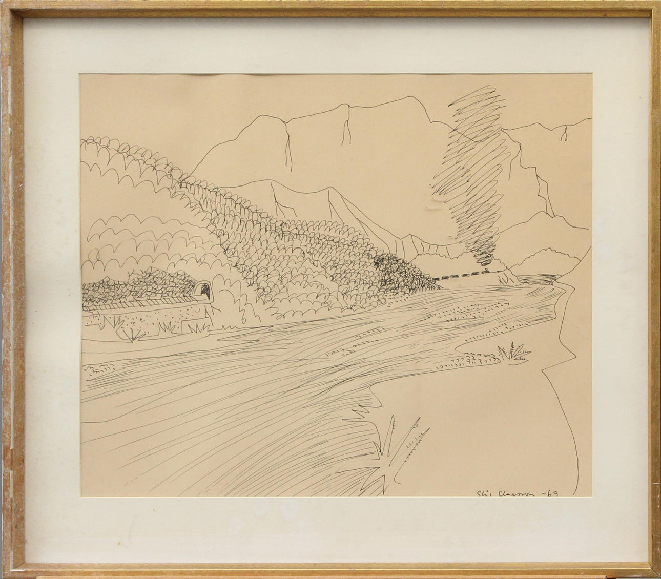 STIG (SLAS) CLAESSON. A drawing, ink, signed, 1969.