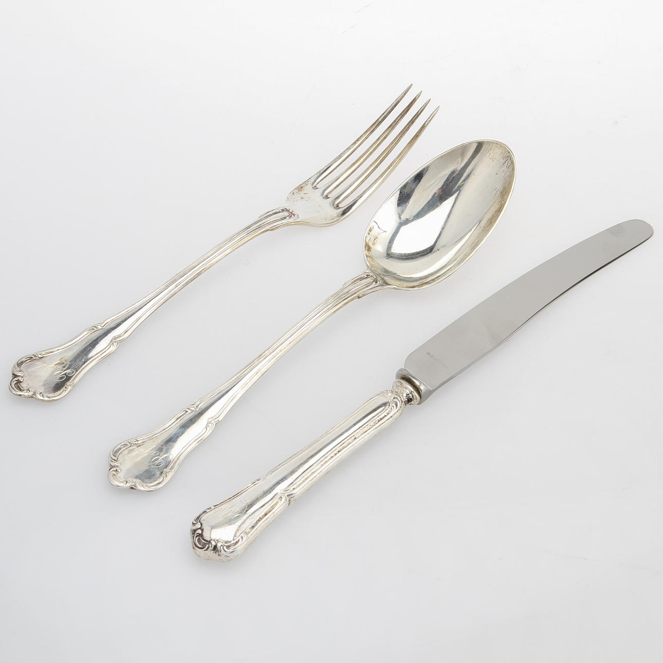 BESTICK, 3 delar, silver, Vikt 140 gram.