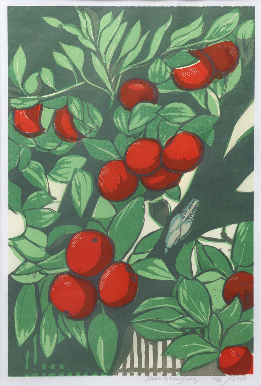SVEN LJUNGBERG. Lithograph, “Apple tree”, signed, numbered 46/140.