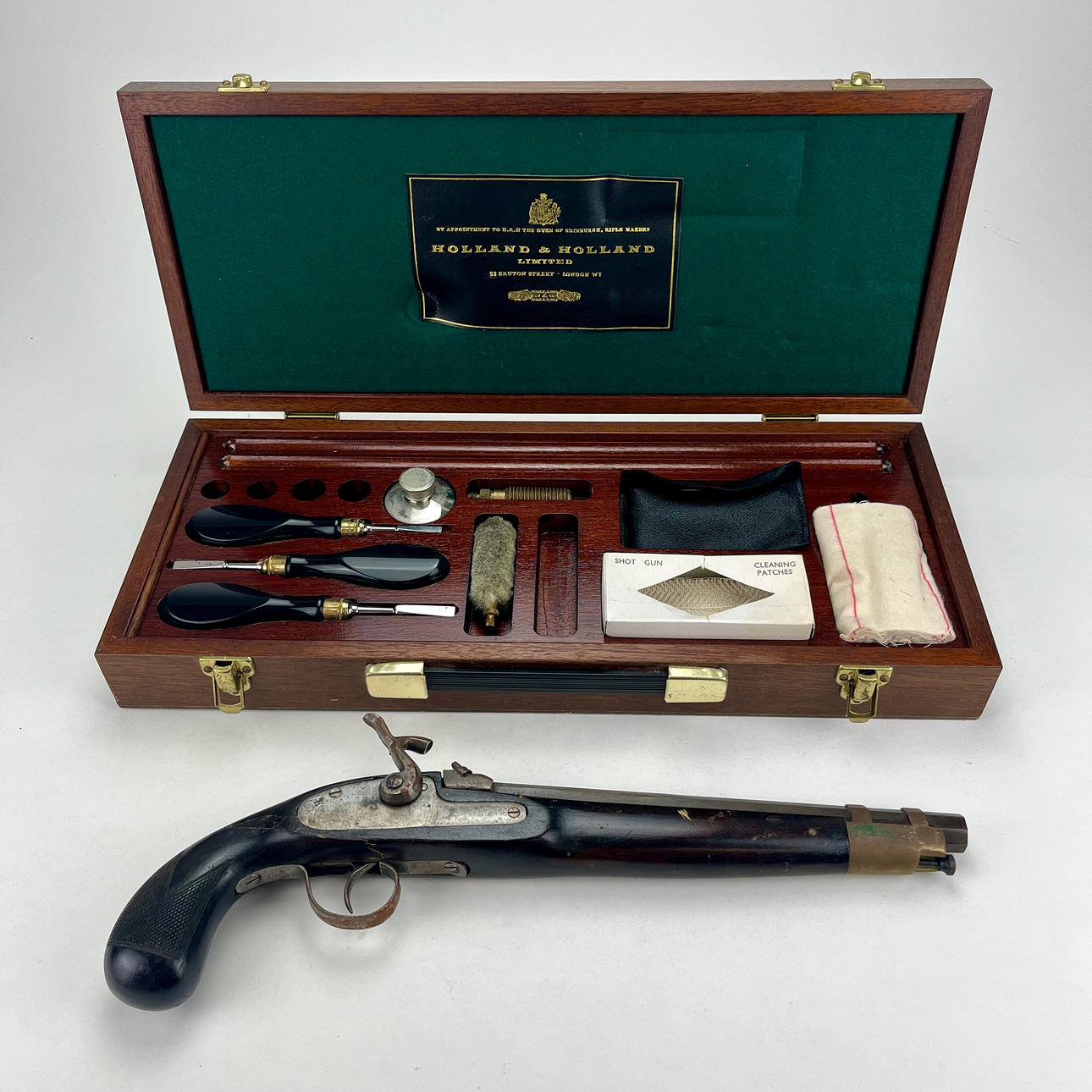 A 19th century SLAG LOCK GUN, GUN CLEANING KIT PARTS, Holland & Holland ...