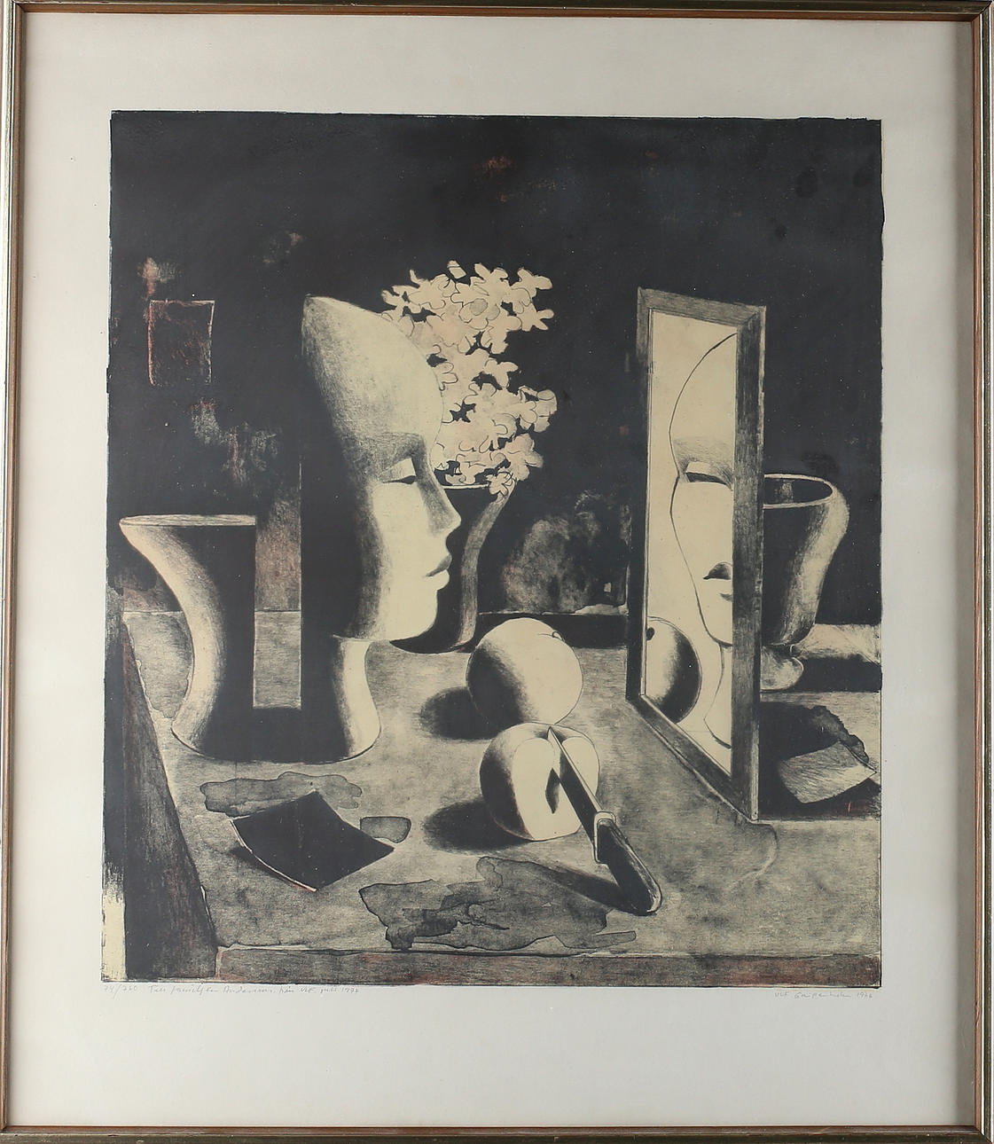 ULF GRIPENHOLM. Spegelbild, litografui, signerad och daterad 1976 samt numrerad 74/260.