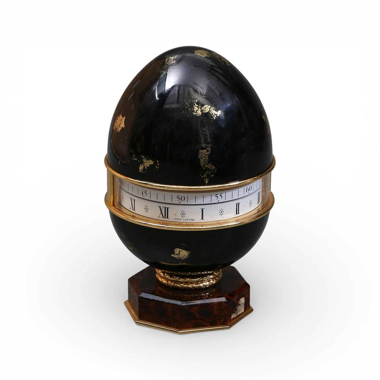 French “Fabergé Inspiration” egg-shaped clock by Hour Lavigne, late ...
