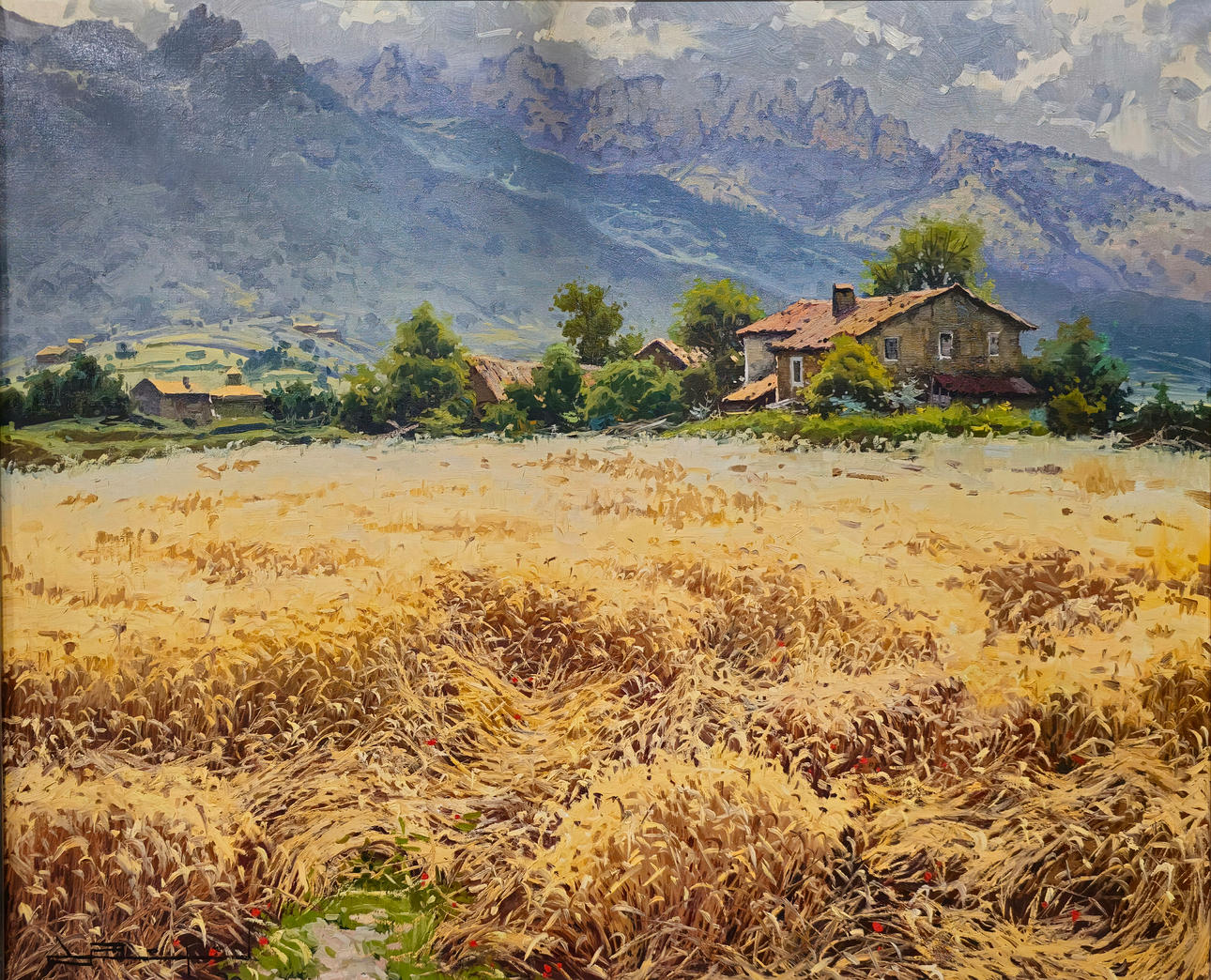 R. PUJOL. “WHEAT” OIL ON CANVAS. 1981.