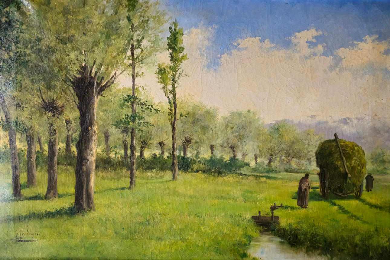 ROIG BOFILL. FIELD SCENE. OIL ON CANVAS.