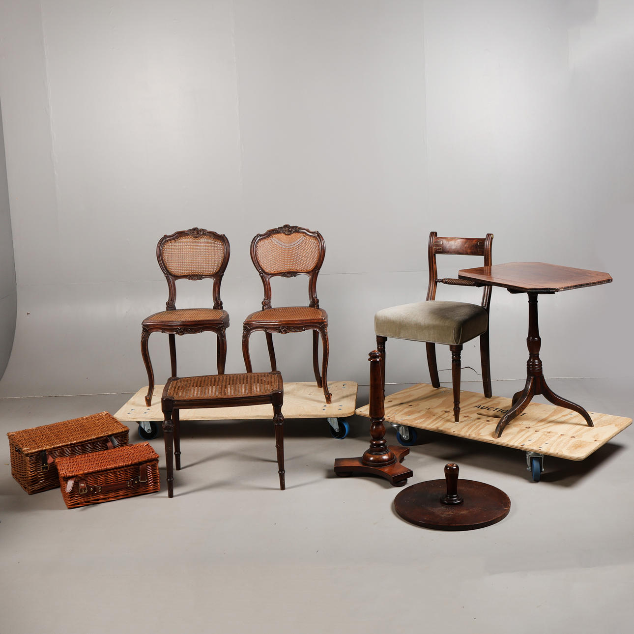 EIGHT ITEMS OF FURNITURE, 19TH CENTURY AND LATER (8). Furniture - Other ...