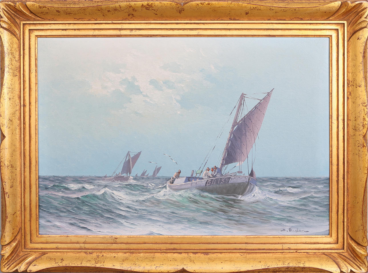 JOHAN OSSIAN-ANDERSSON. Havsmotiv, olja på duk, signerad.