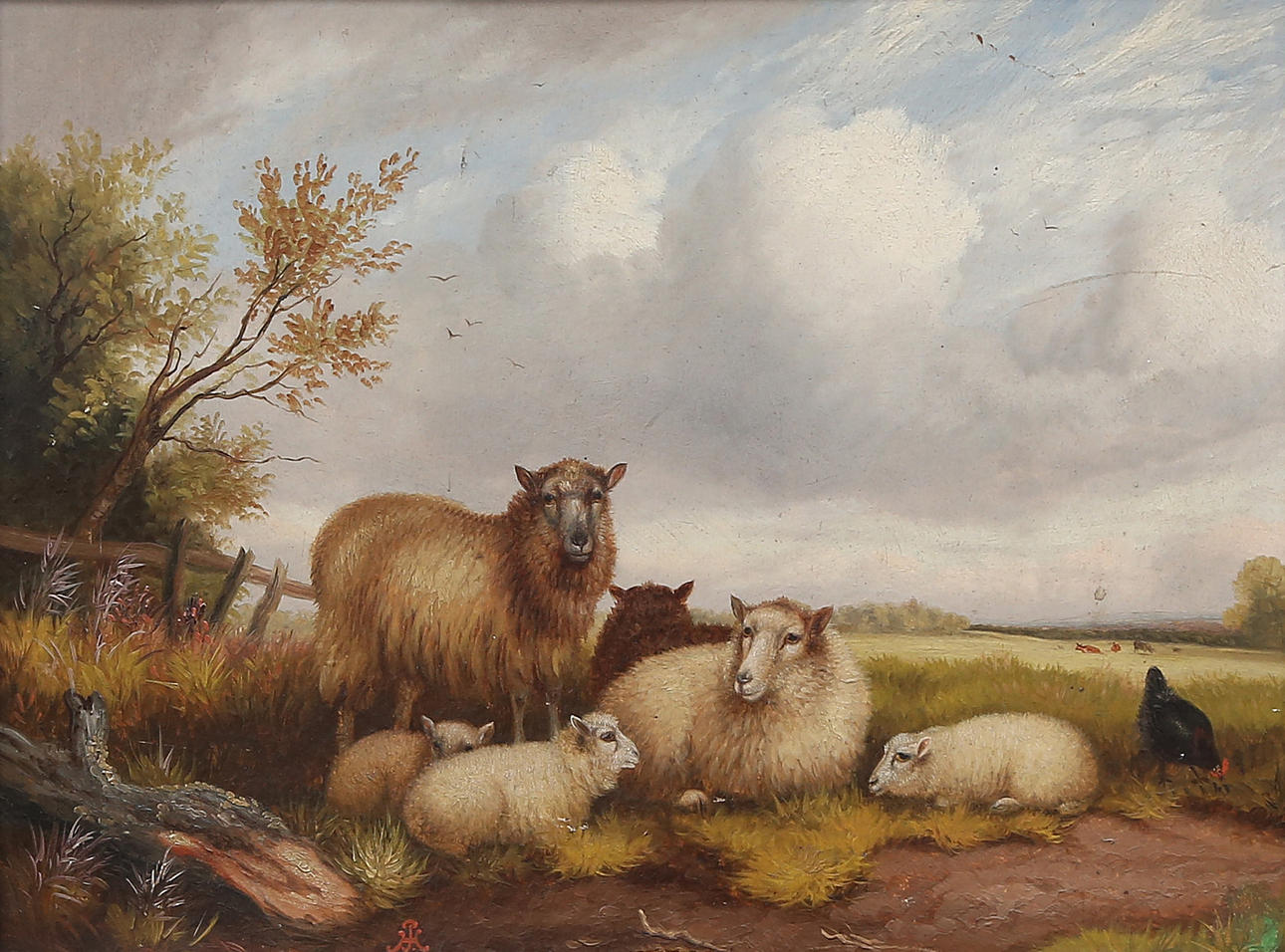 ATTRIBUTED TO THOMAS SIDNEY  COOPER. Landscape with sheep.