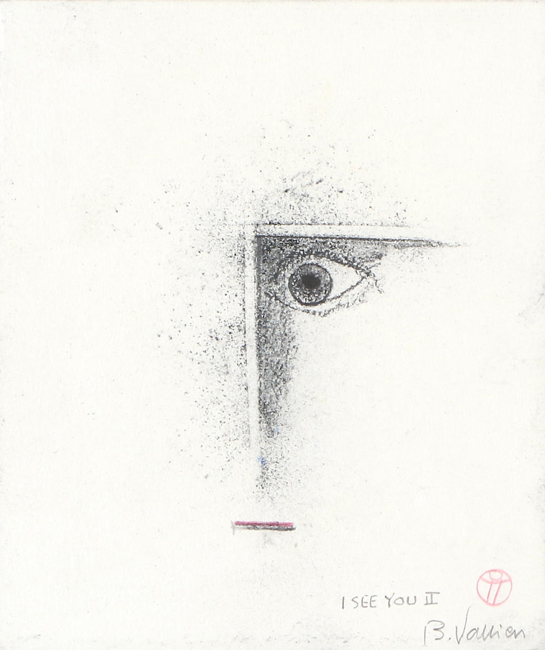 BERTIL VALLIEN. Drawing. “I see you II”. Signed.