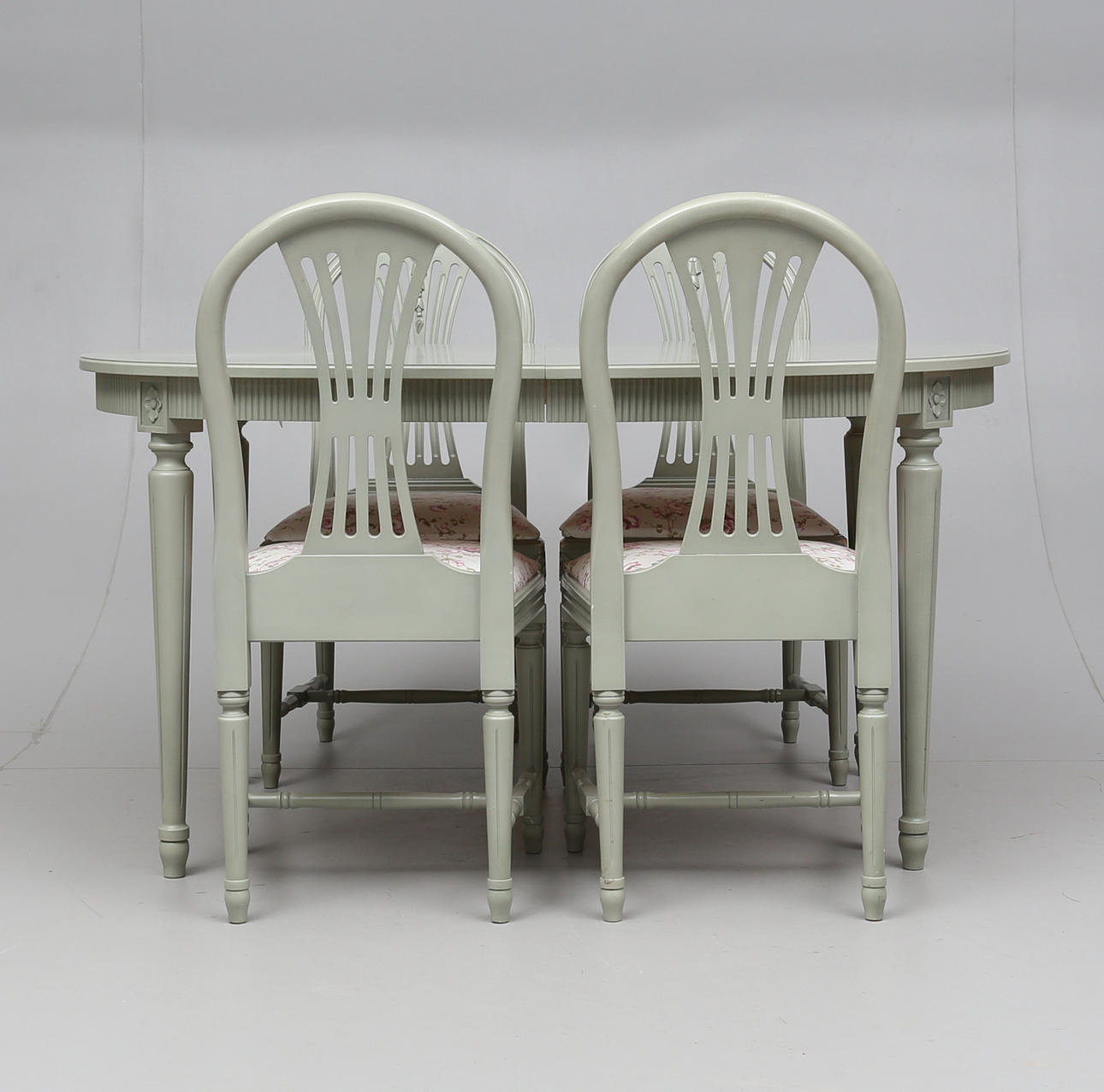 MATGRUPP, 5 delar, gustaviansk stil, Möbelboning, Tibro AB, 1900-talets andra hälft.