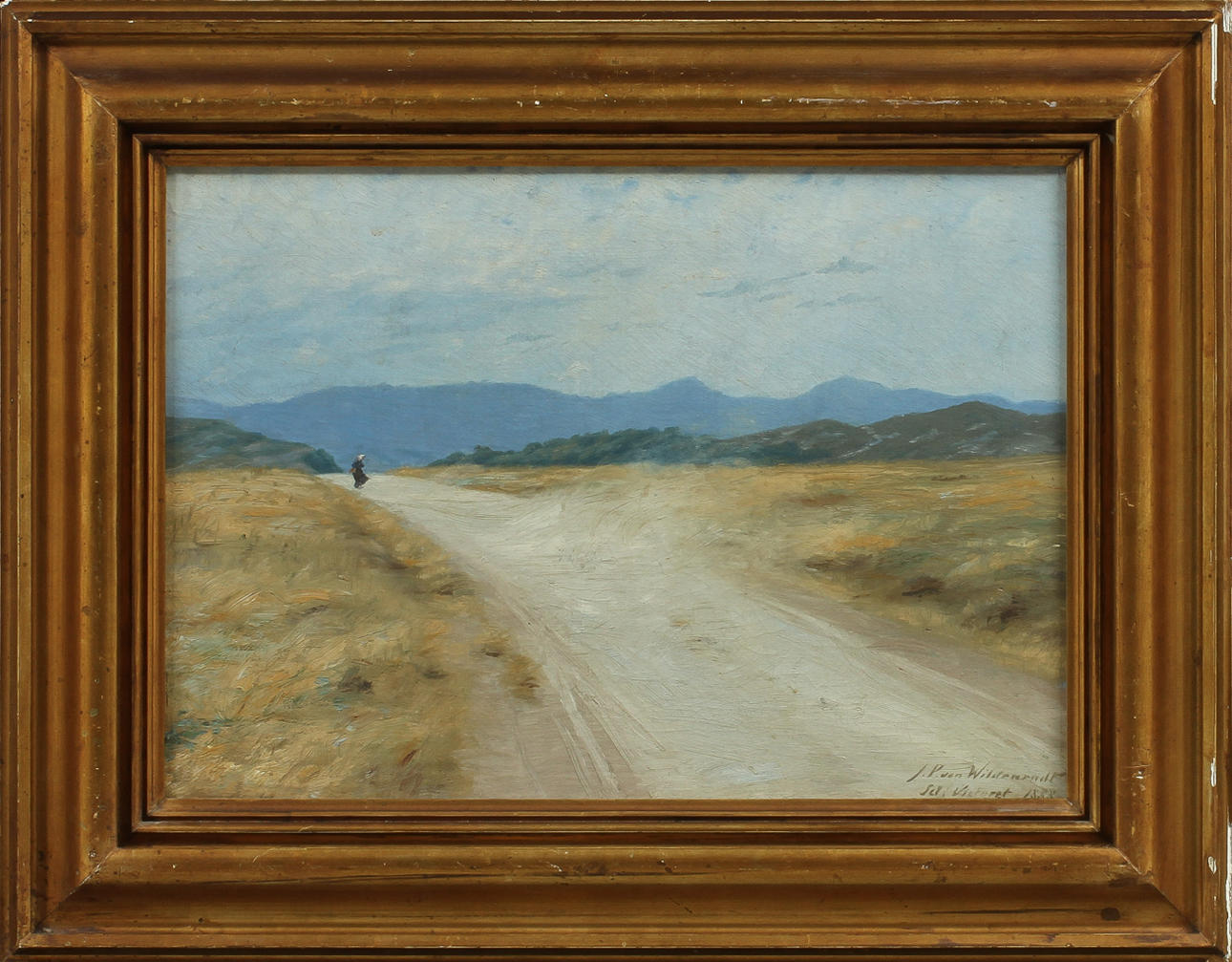 JOHAN PETER WILDENRADT. Motiv från Saint Victoret, olja på duk, uppfodrad, signerad och daterad.