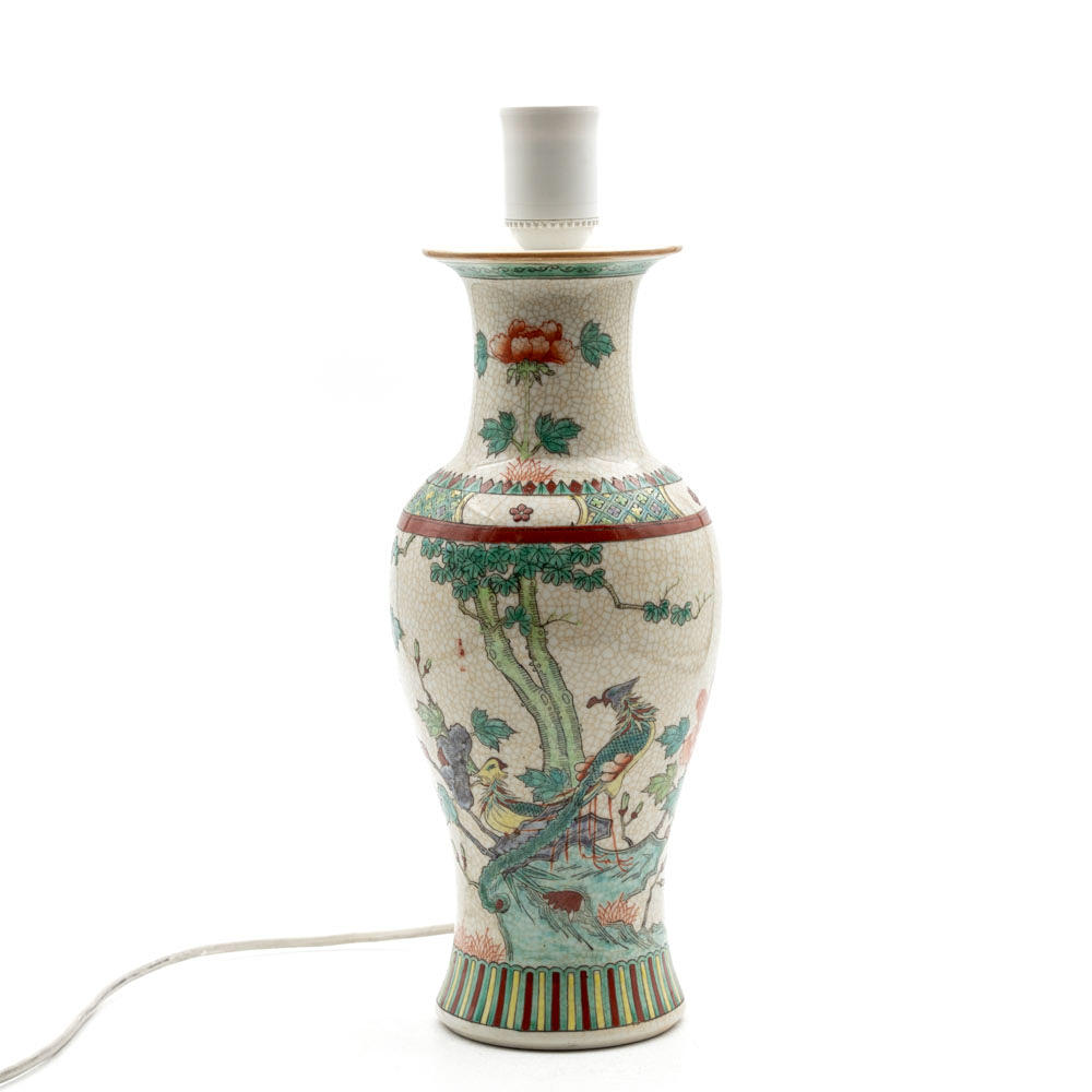 A vase, Lamp-mounted, China.