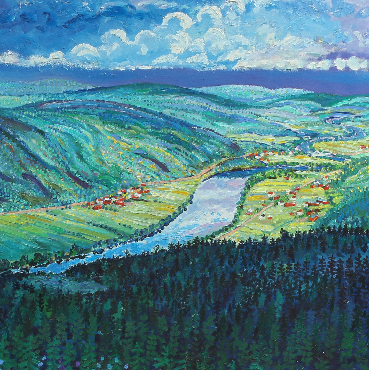 JERRY ANDERSSON. Landskap, olja på duk, signerad.