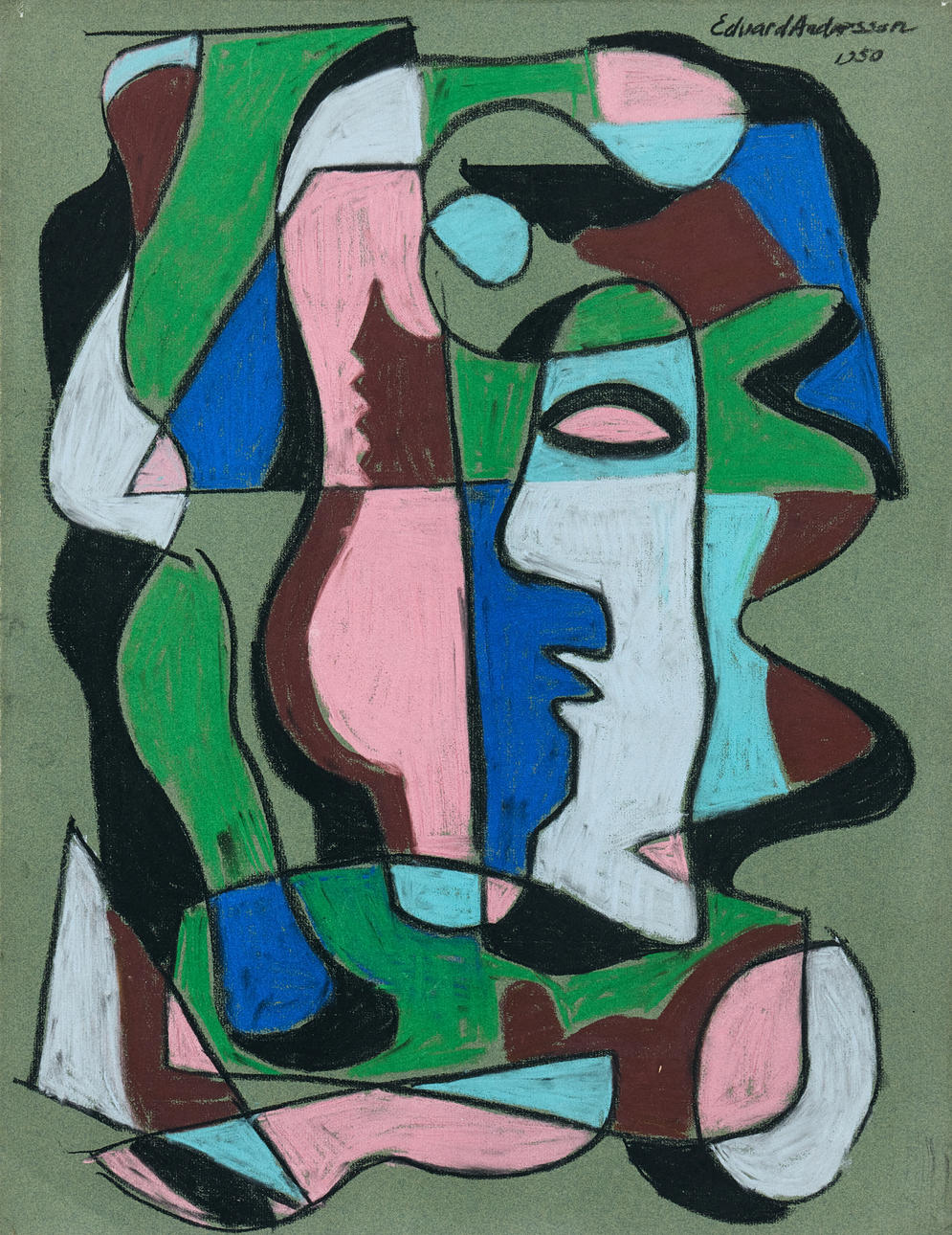 EDVARD  ANDERSSON. Portrait in profile.