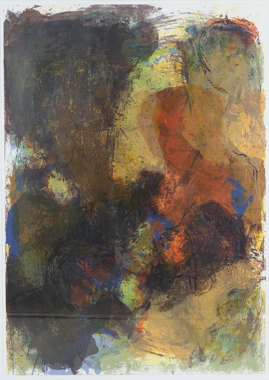 LARS DAN (F. 1960). Abstrakt komposition, färglitografi, 45/190 ...
