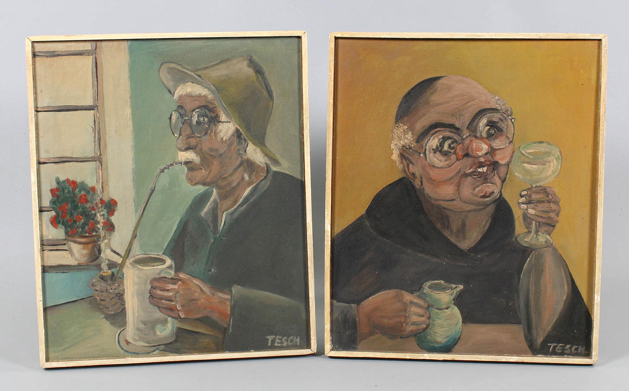 2 OIL PAINTINGS, signed Tesch.