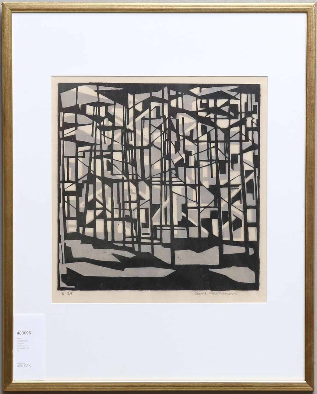 ARNE ARVIDSSON. Lithograph, signed and numbered 8-25.