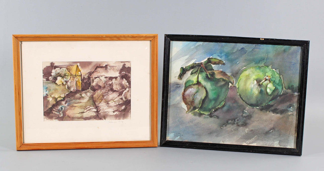 2 WATERCOLORS, signed Chr. Schenker.