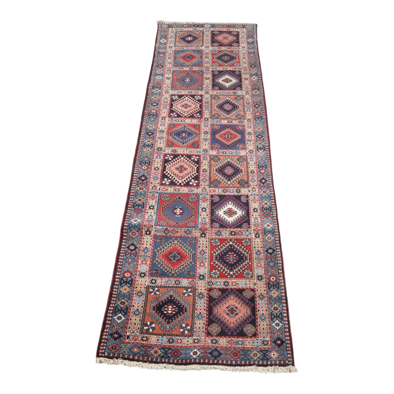 Persian Shiraz runner, wool on wool, 289 x 79 cm.
