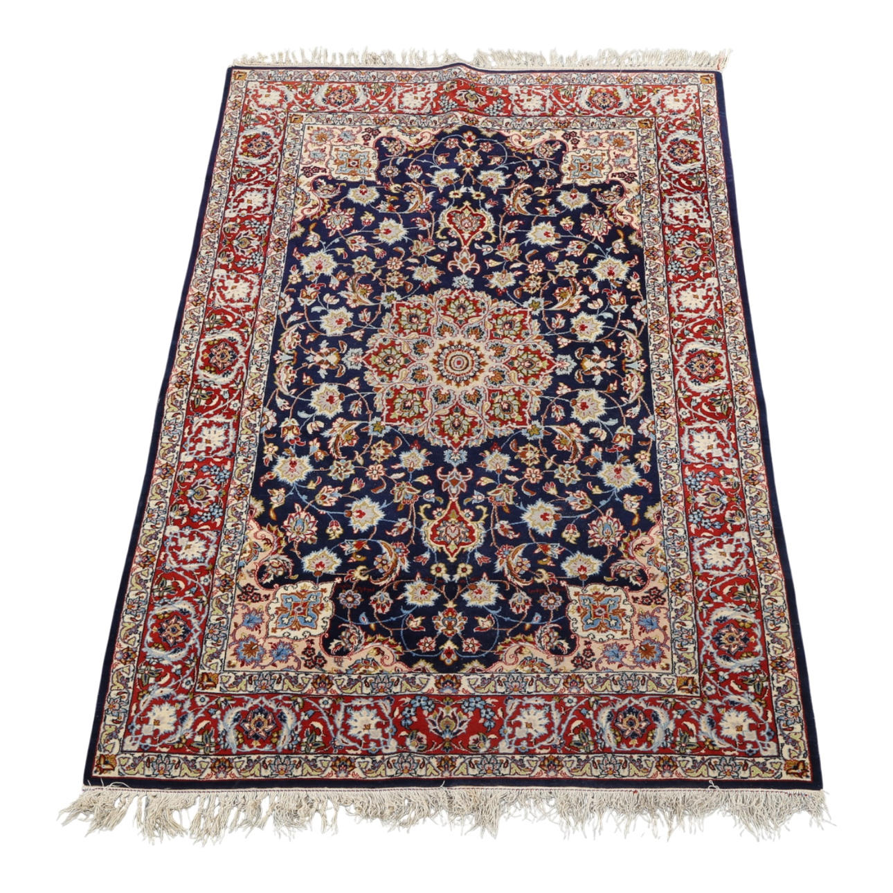 Persisk Isfahan sidenmatta, 158 x 106 cm. Ungefär 1970. Mattor & Textil ...