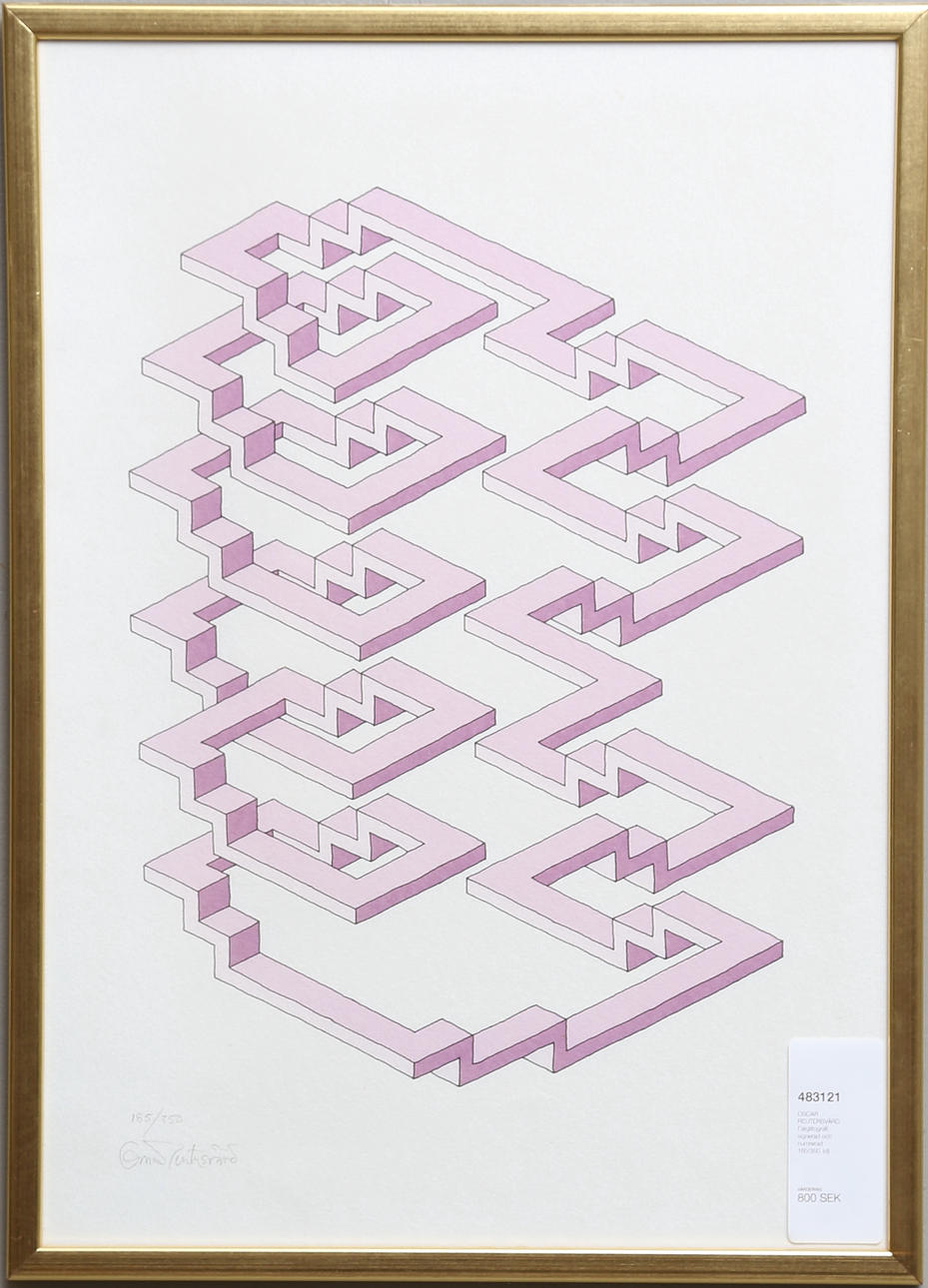 OSCAR REUTERSVÄRD. Färglitografi, signerad och numrerad 185/350.