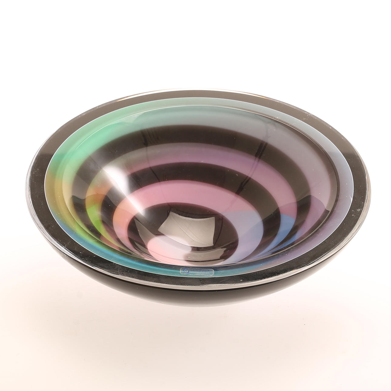 A bowl, glass, signed, Bergdala.