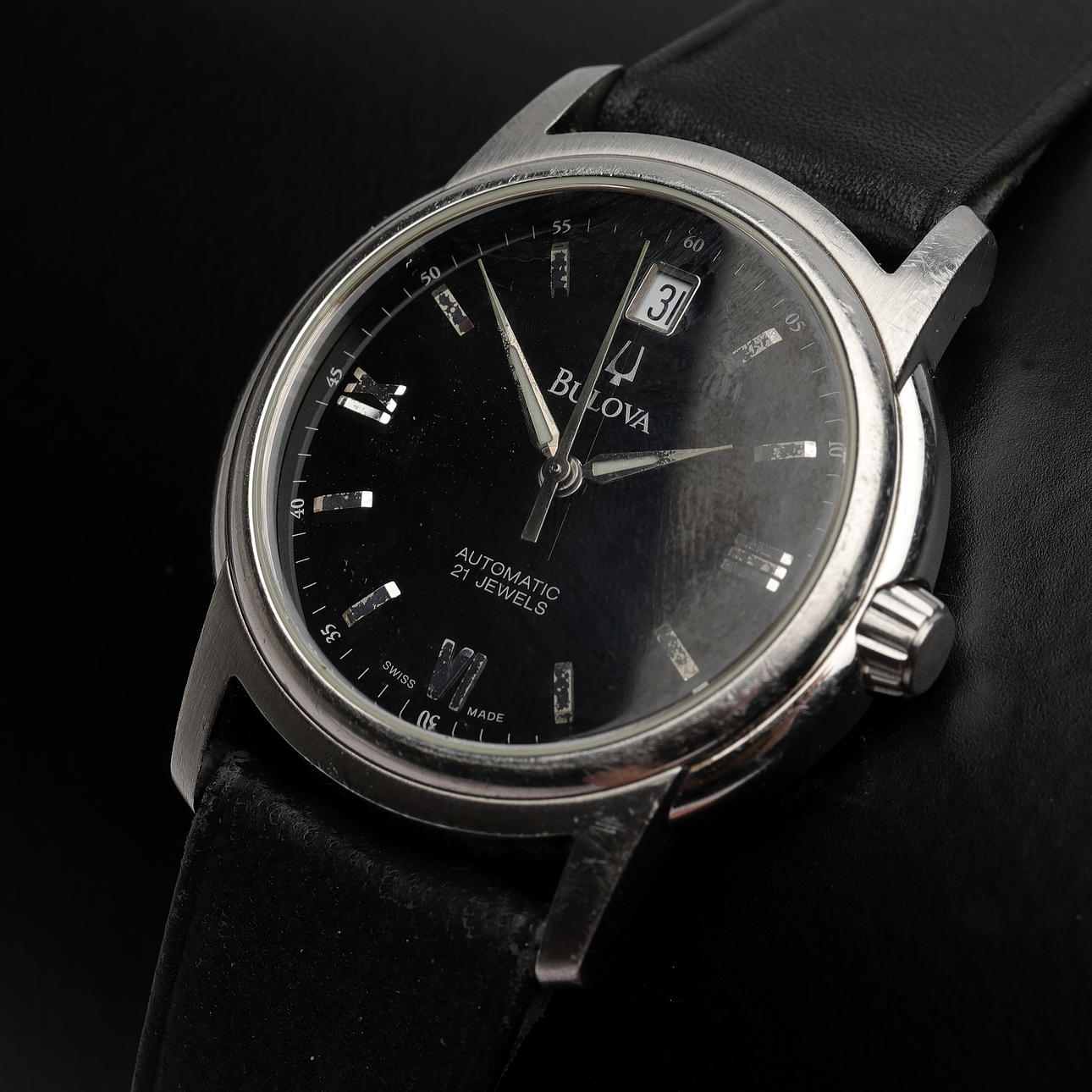 A steel wristwatch, Bulova, 2000s.