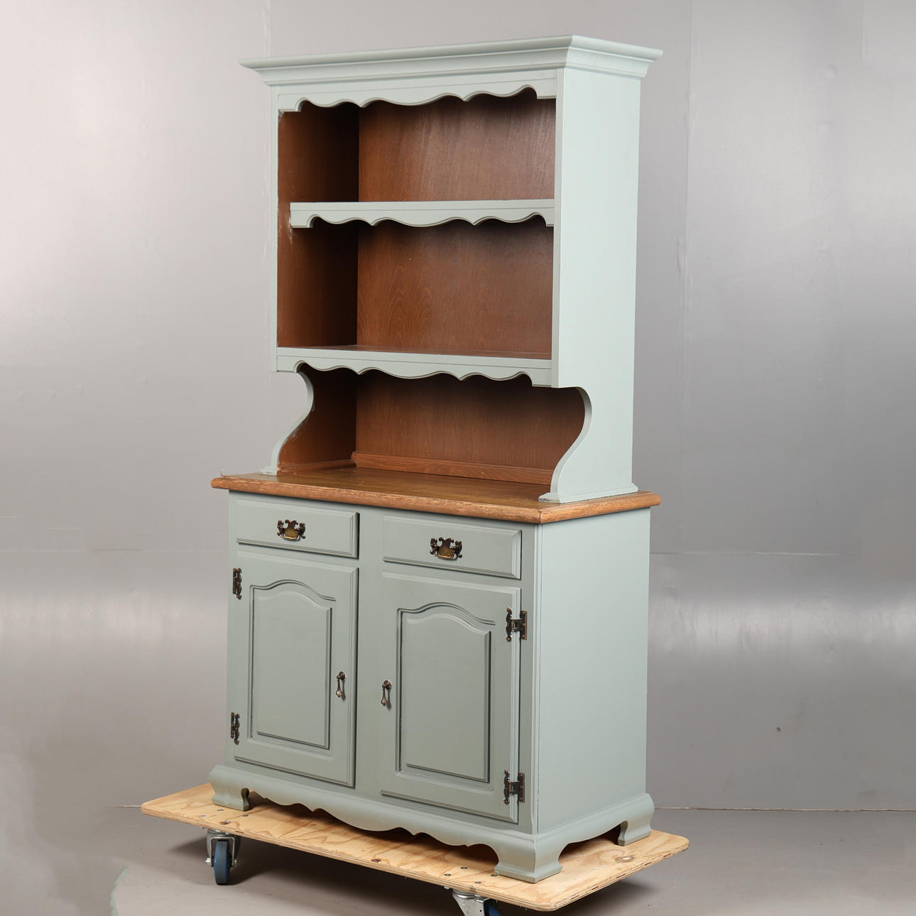 green welsh dresser Henley Scalloped Edge 6 Drawer Wide Dresser, Sage Green main image 0
