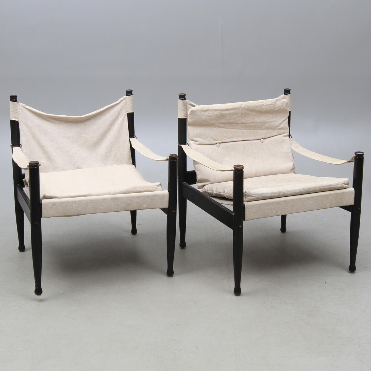 FÅTÖLJER, 1 par, troligen "Safari", Erik Wörtz, Danmark.