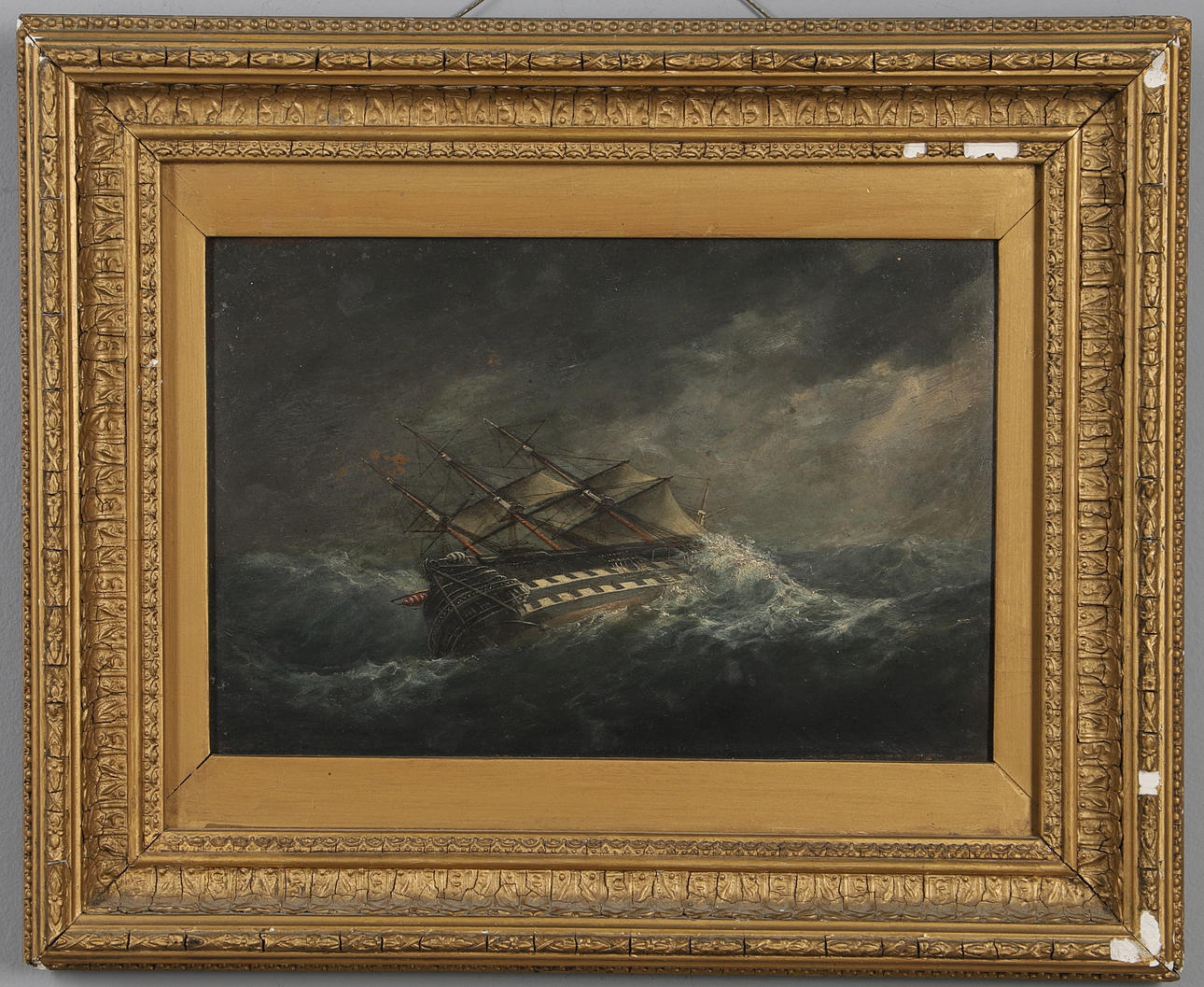 HENRY CLIFFORD (1821-1905). HMS AGAMEMNON SAILING IN A STORM (1903).