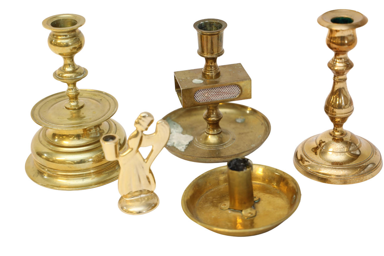 CANDLESTICKS, 5 pieces, Skultuna.