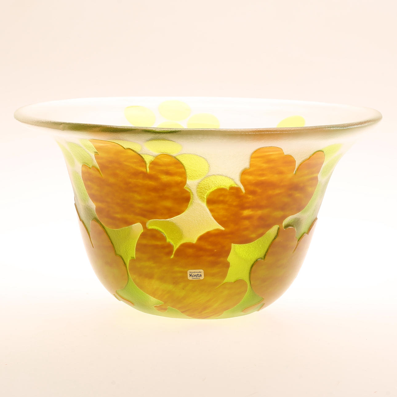 PAUL HOFF. Bowl, glass, signed, Kosta.