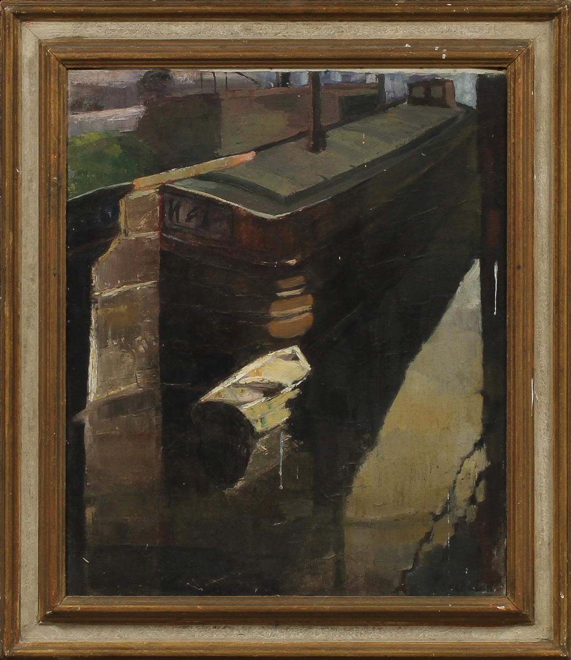 OIDENTIFIERAD KONSTNÄR. "Bateau Belge", olja på duk, signerad.