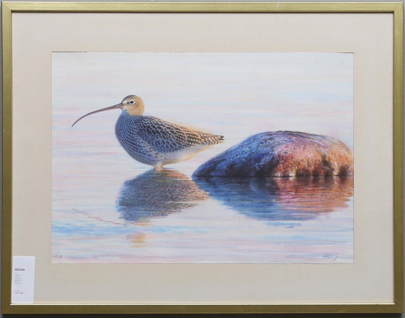 LARS JONSSON. "Längtan". Färglitografi, signerad och numrerad 101/450.