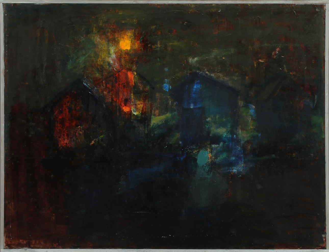 OLLE GUSTAFSSON. Komposition. Olja på duk, signerad.